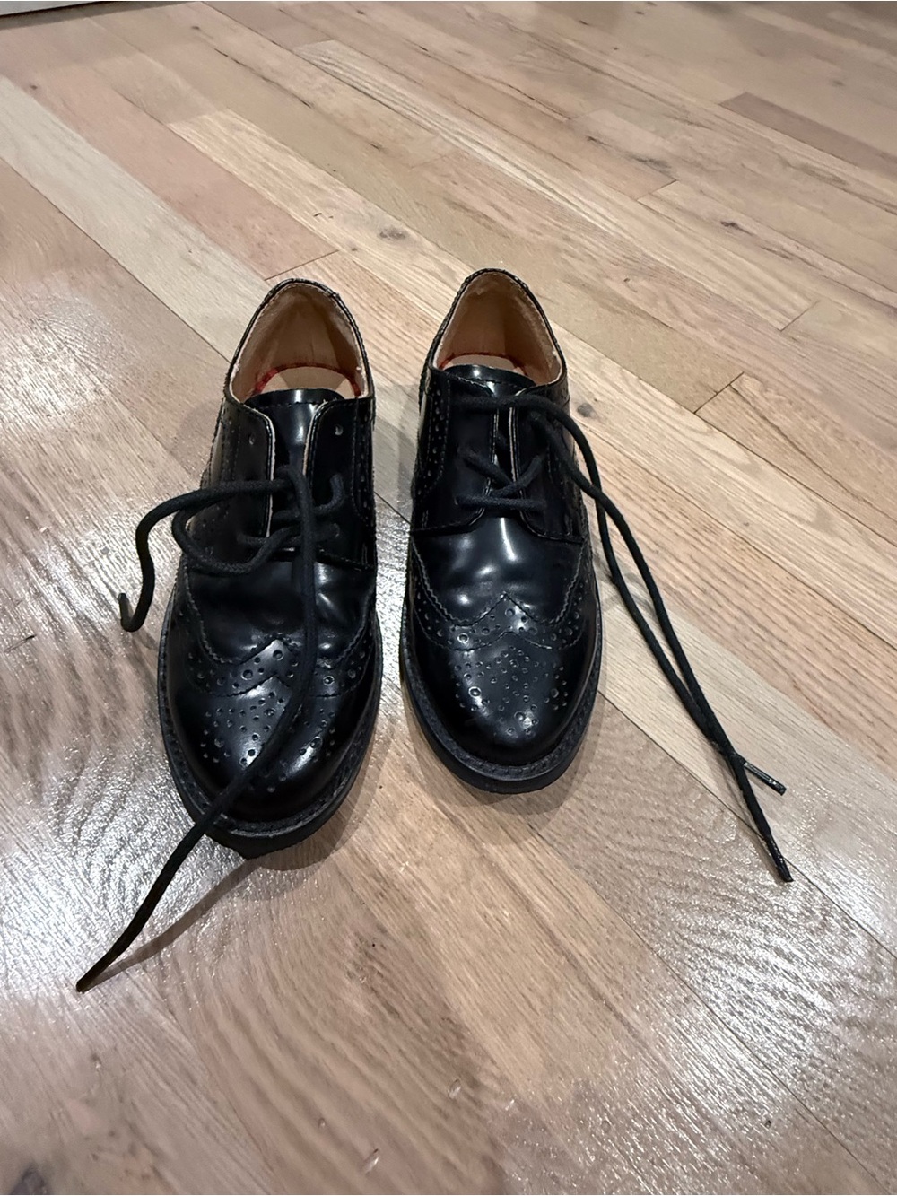 Ralph Lauren Black Leather Wingtip Dress Shoes